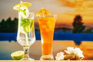 pantai, koktail, minum, Minuman, segar, buah, Es, Mojito