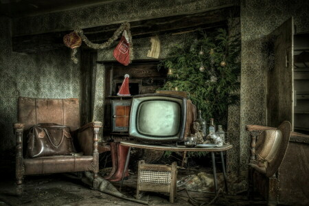 椅子, 房间, 电视