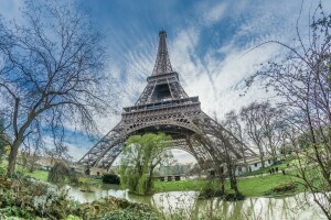 Paris, menara, pohon