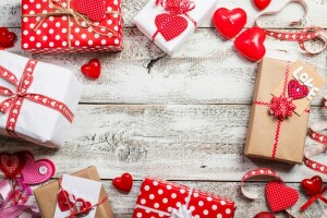 hadiah, hadiah, jantung, hati, cinta, romantis, hari Valentine, kayu