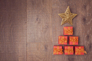 圣诞, 装饰, 礼品, 快活的, 新年, 木