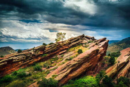 Colorado, pemandangan, batu merah