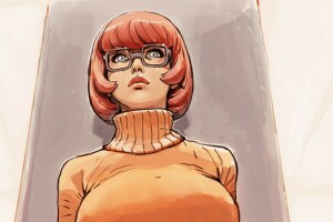 ศิลปะ, หน้าอก, สาว, แว่นตา, joel27, สคูบี้ดู, Velma Dinkley