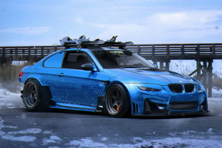 màu xanh da trời, xe BMW, bởi Khyzyl Saleem, xe hơi, E92, Tương lai, thể thao, điều chỉnh