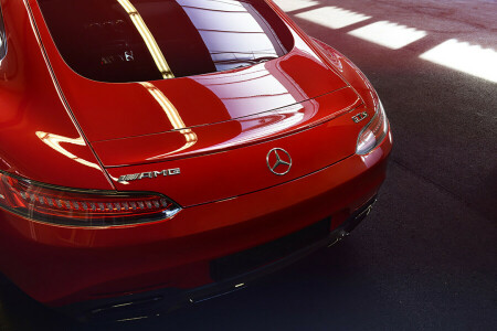 AMG, GT S, 梅赛德斯·奔驰, 后, 红色, 超级跑车, 瑞士