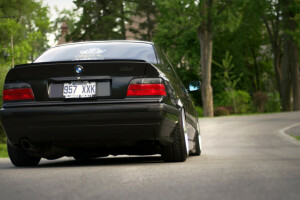 đen, xe BMW, E36, điều chỉnh