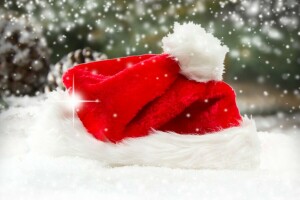Giáng sinh, trang trí, mũ, Chúc mừng, Năm mới, Ông già Noel, tuyết, mùa đông