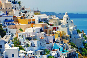 그리스, 집, 사진, 도시