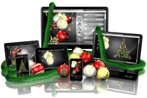 球, 圣诞, 假日, 笔记本电脑, 监控, 新年, 反射, 屏幕