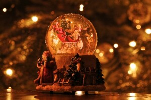 hari Natal, Rusa kutub, Sinterklas, kereta luncur, bola salju