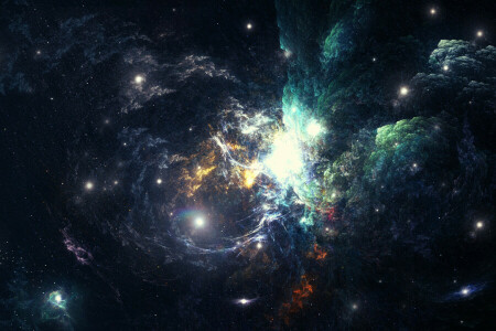 galaksi, nebula, ruang