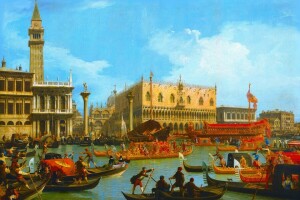 kapal, Canaletto, Kanal Giovanni Antonio, gondola, gambar, Lansekap Kota, Venesia