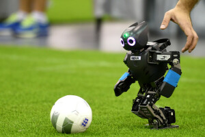 球, 足球, 手, 机器人