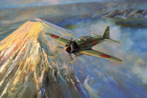 A6M, ภาพวาดศิลปะ, สงคราม, WW2, ศูนย์