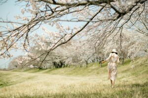 con gái, Thiên nhiên, mùa xuân