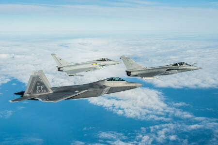 F-22 Raptor, FGR4, Pejuang, penerbangan, langit