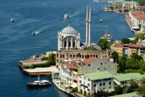 イスタンブール, モスク, 岸, 海峡, ボスポラス海峡, 七面鳥