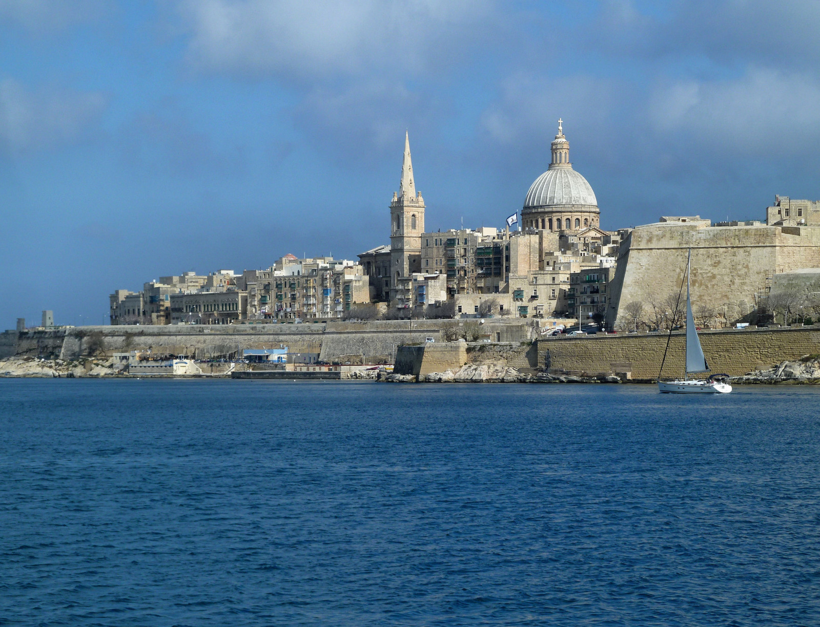 langit, laut, rumah, kubah, Malta, Valletta