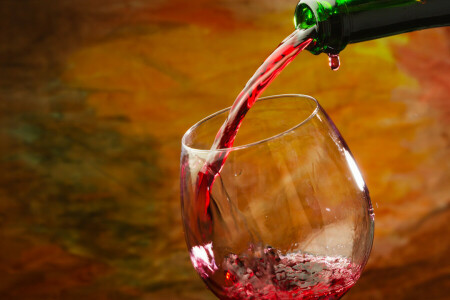 ボトル, ガラス, 赤, ワイン