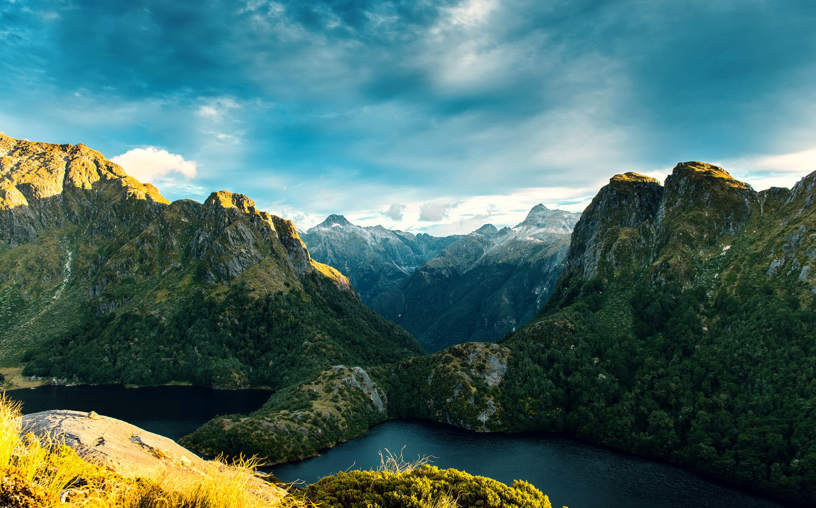 gunung, batu, Selandia Baru, fjord