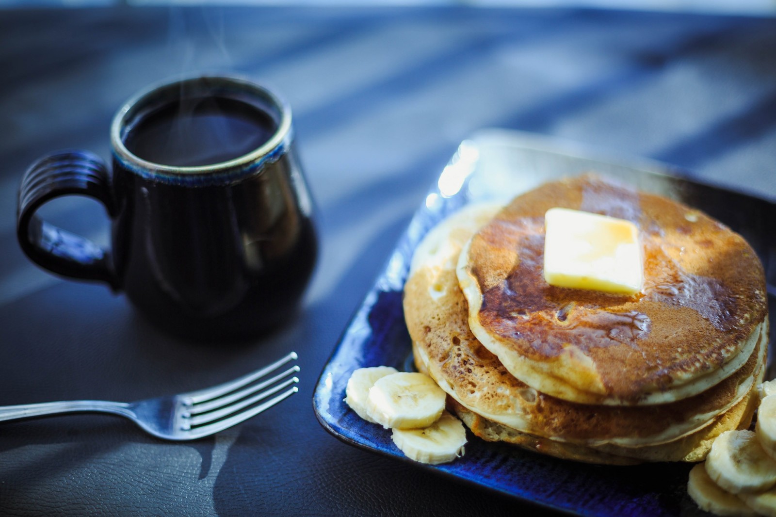 sarapan, kopi, pancake