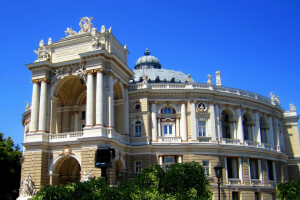 建築, オデッサ, オペラバレエ劇場, 宮殿, 建物, 劇場, ウクライナ