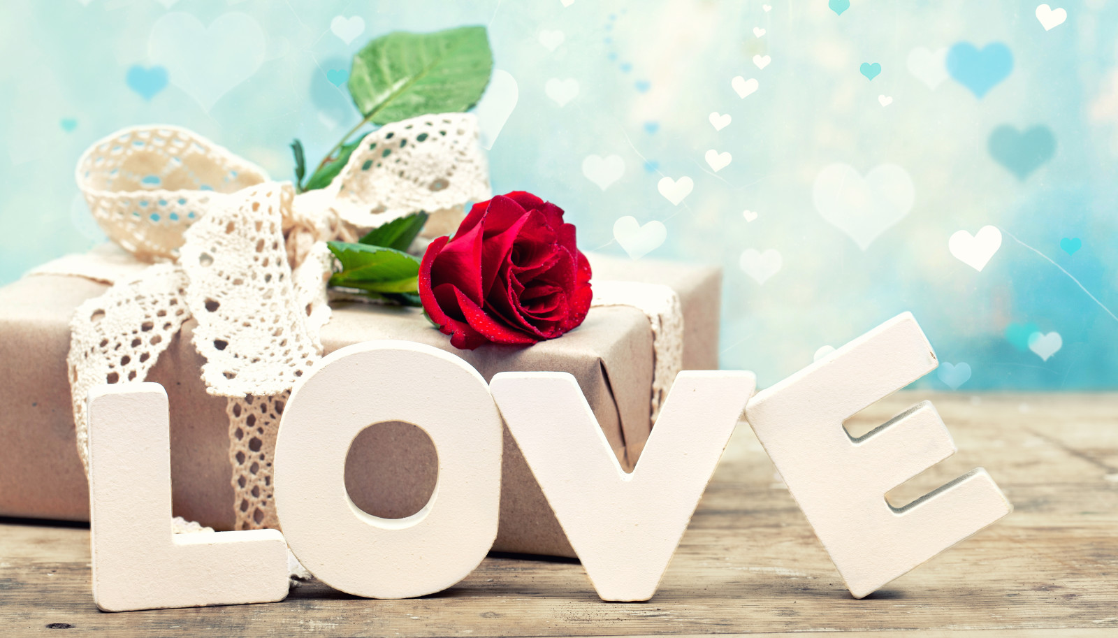 爱, 情人节, 礼品, 玫瑰, 字母