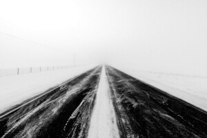 猛吹雪, 道路, 雪