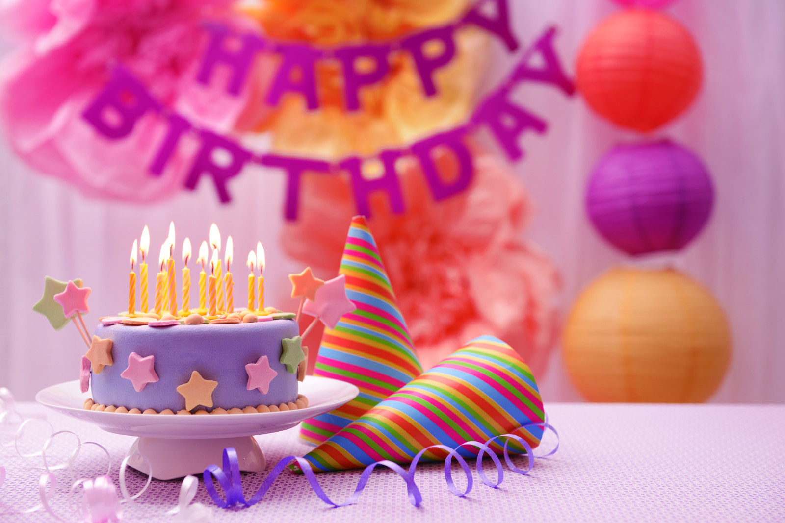 装饰, 快乐, 生日, 蜡烛, 蛋糕, 甜