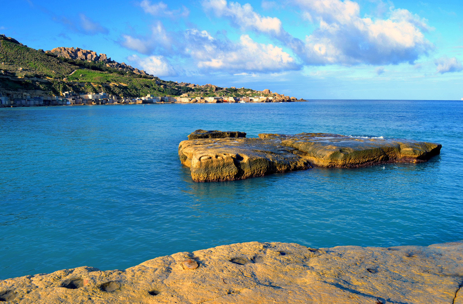 langit, Teluk, laut, batu, Malta, Teluk Gnejna