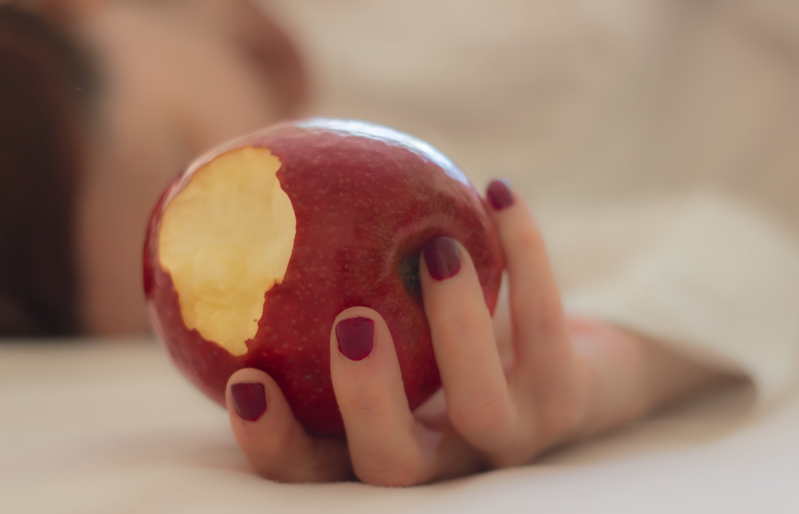 Latar Belakang, tangan, apel