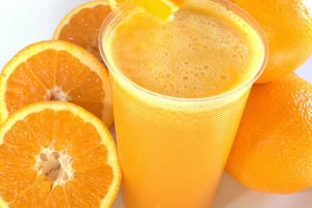 ガラス, ジュース, オレンジ