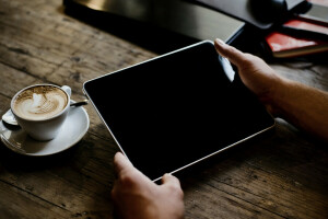 커피, 커피 테이블, 태블릿