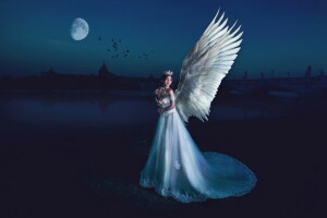 天使, 女の子, 翼