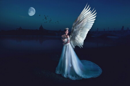 天使, 女の子, 翼
