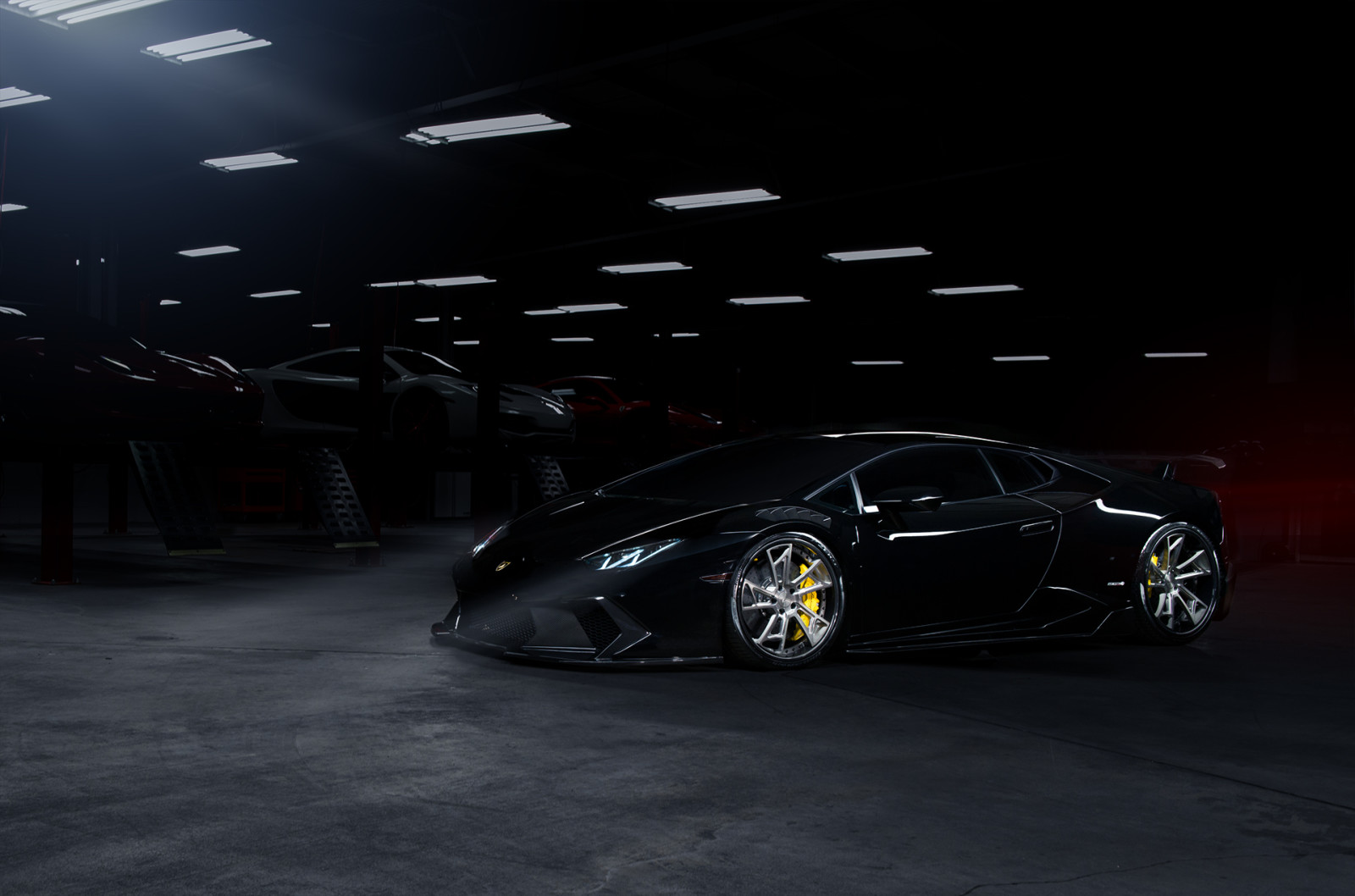 hitam, Lamborghini, supercar, warna, gelap, Huracan, Depan, roda