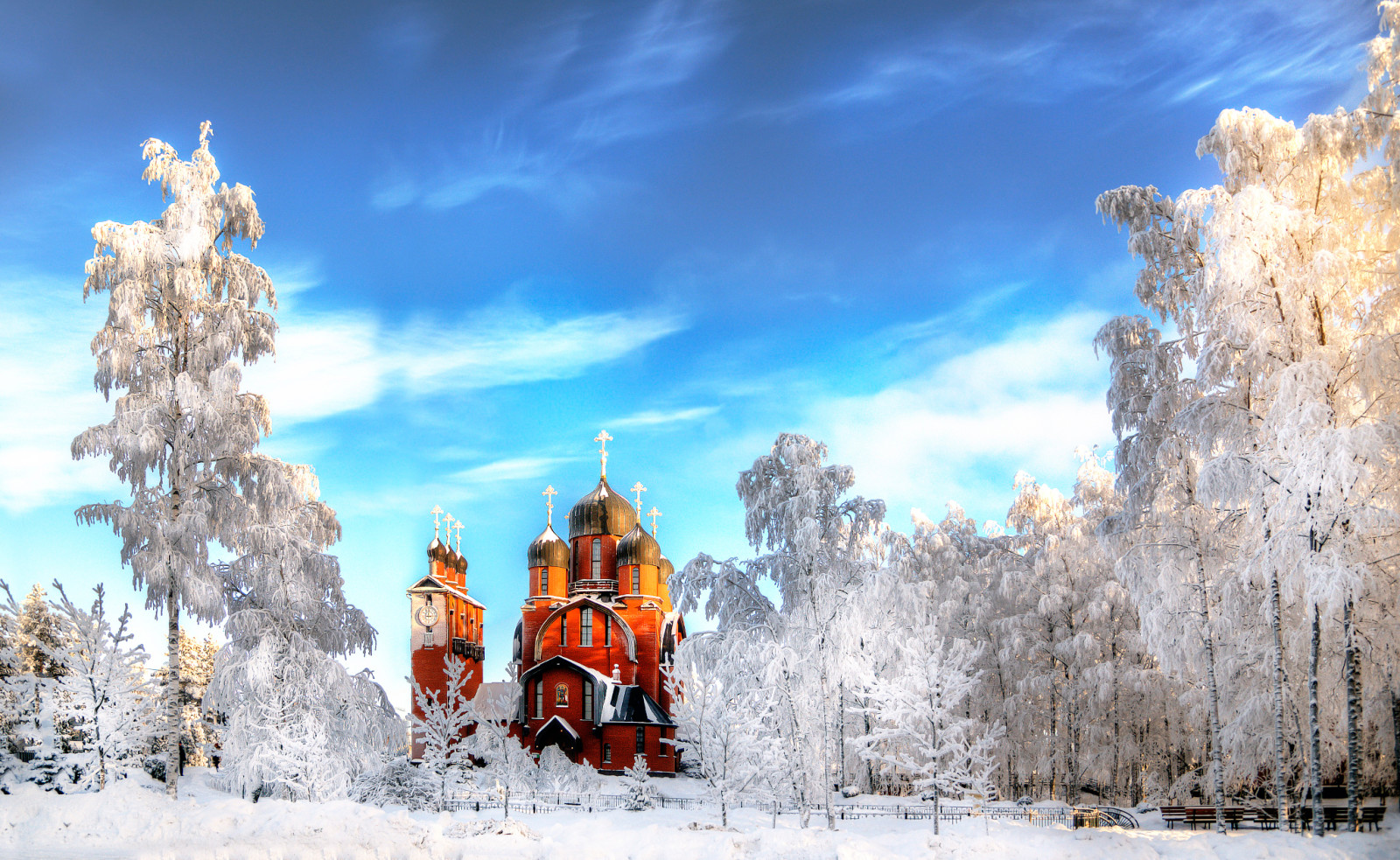 salju, musim dingin, Saint Petersburg, Kuil