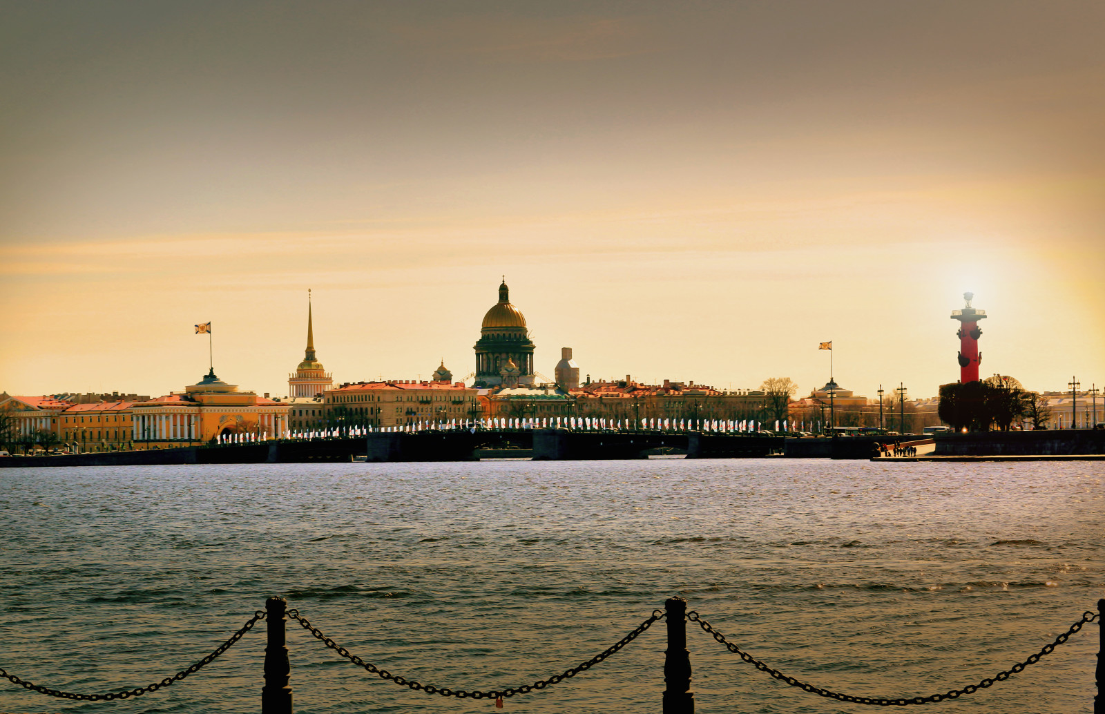 Saint Petersburg, Neva, matahari, Saint Petersburg