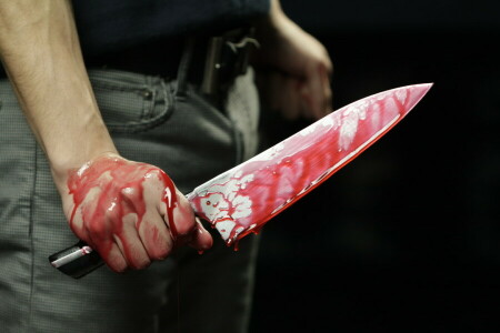 血液, 手, ナイフ
