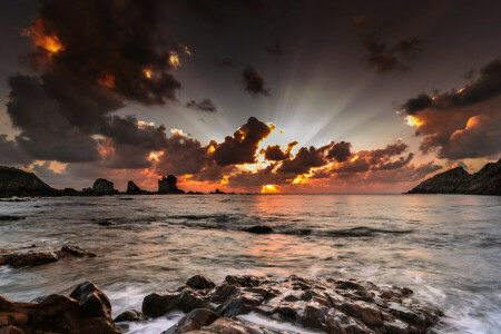 구름, 새벽, 자연, 바다, 하늘