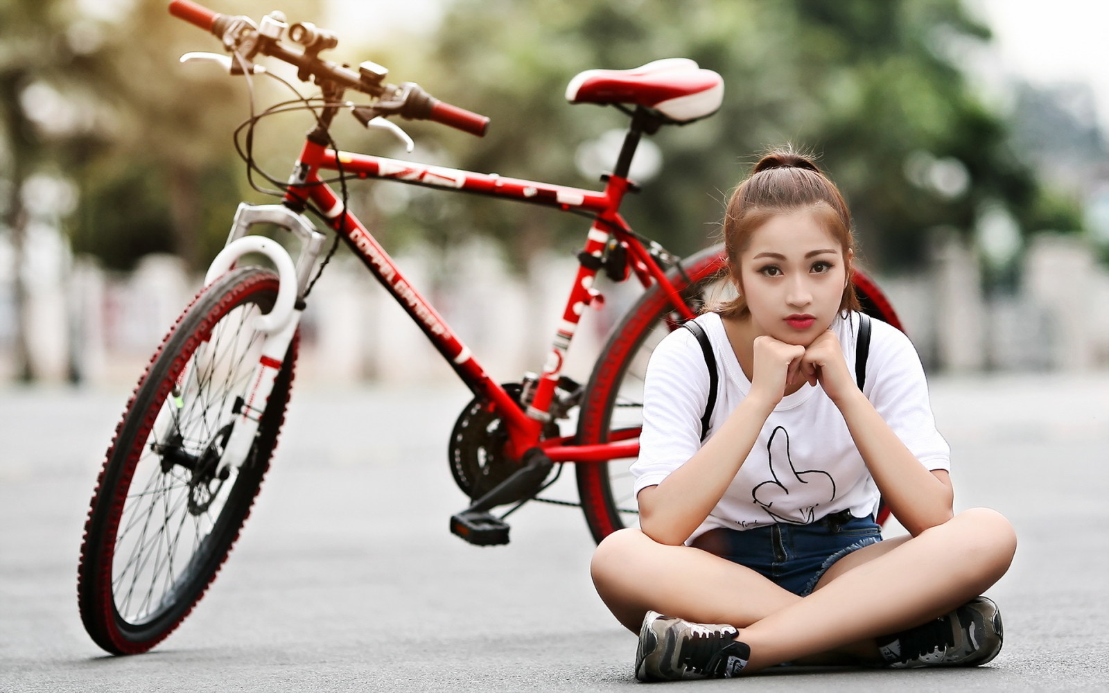 女孩, 自行车, 亚洲人