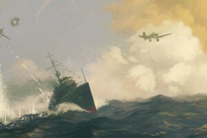 航空機, 海, 輸送する, 戦争