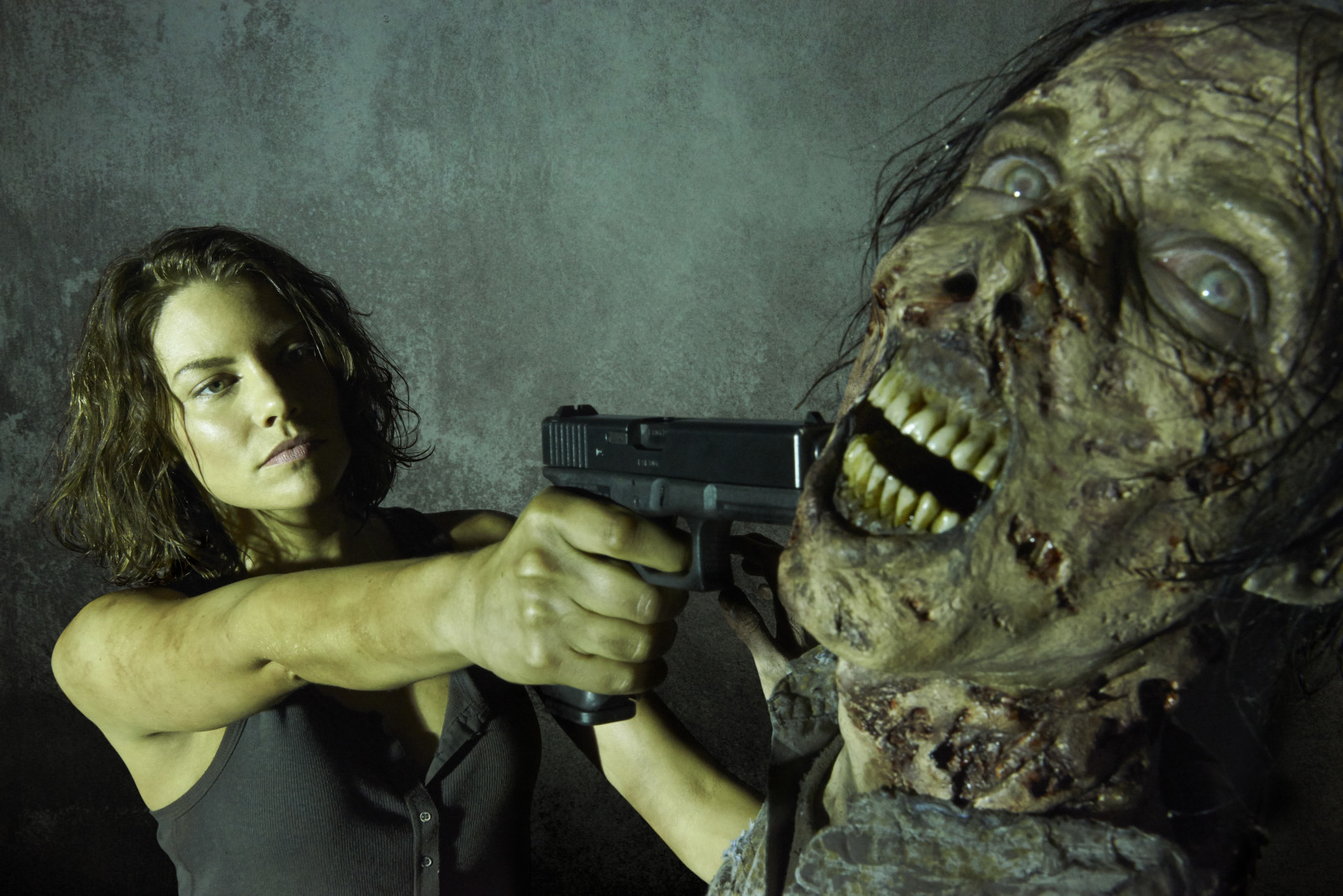 senjata, zombie, The Walking Dead, Lauren Cohan, Maggie