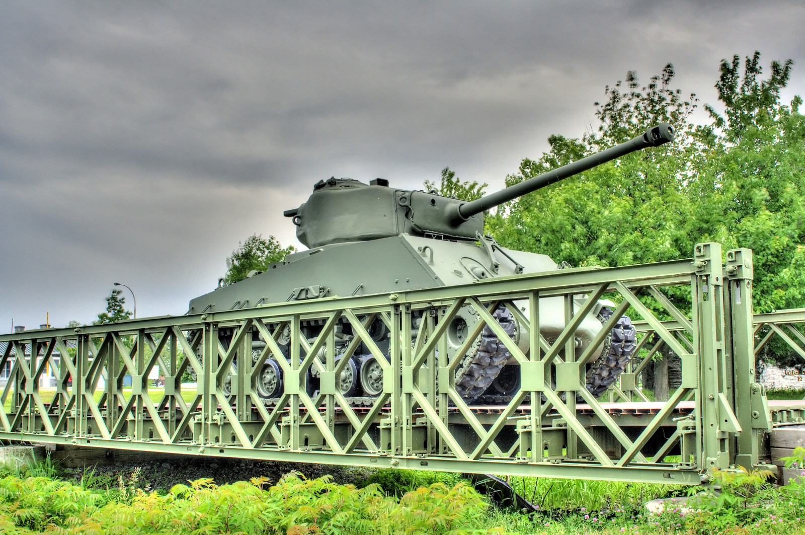 Perang, Jembatan, baju zirah, tangki, Rata-rata, M4 Sherman, Kedua, Dunia
