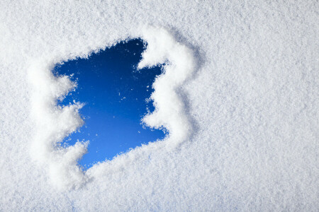 青い, 雪, 雪片, 冬