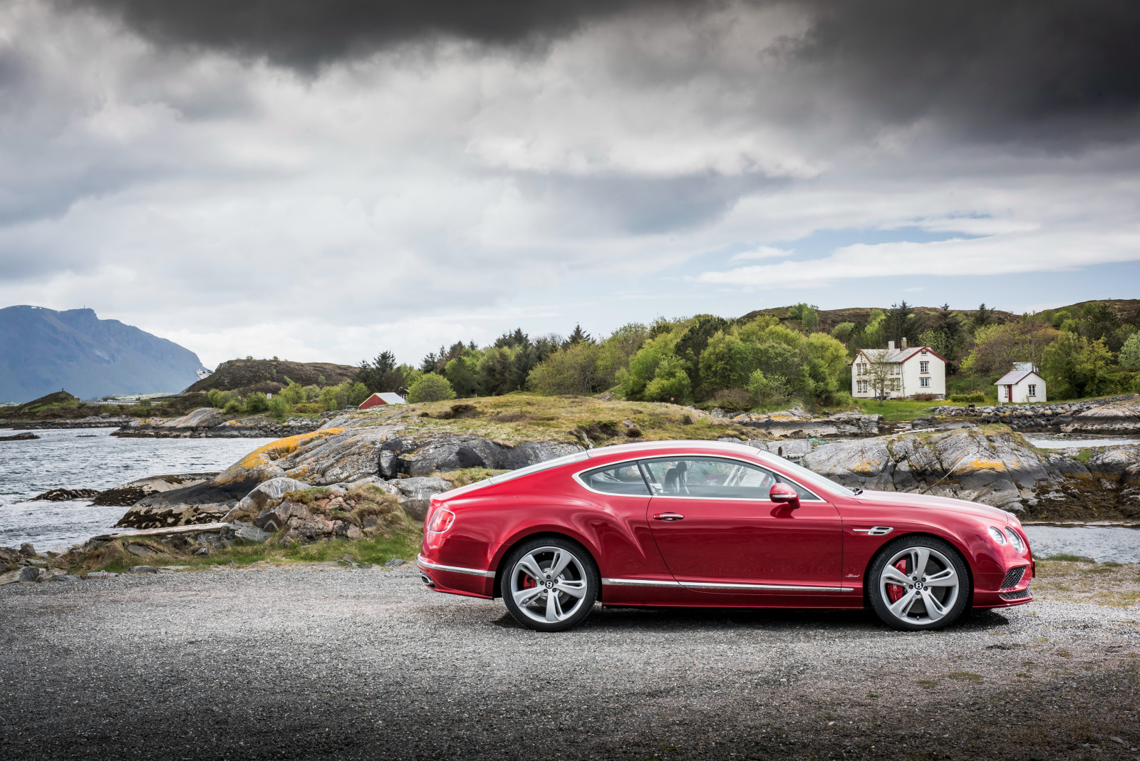 merah, kecepatan, Bentley, Kontinental, 2015