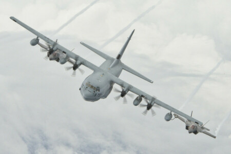 C-130J, F-35B, 파이터, 군 수송, 슈퍼 헤라클레스, 비행기, 하늘