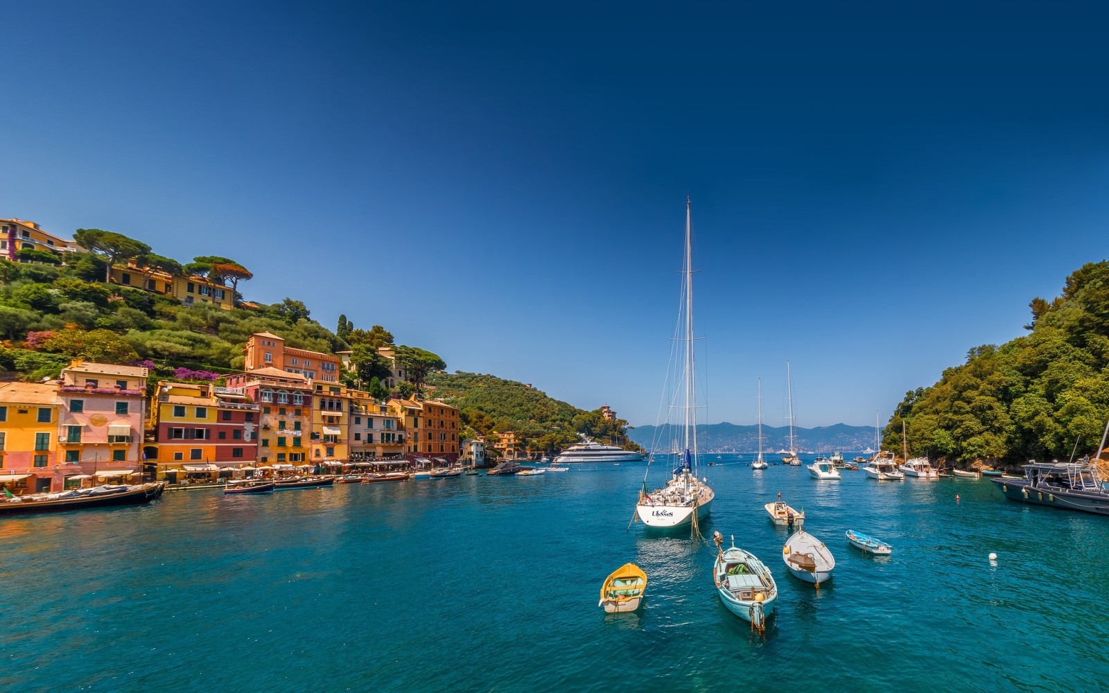 เรือยอชท์, ทะเล, อิตาลี, อาคาร, เรือ, Liguria, ท่าเรือ, Portofino