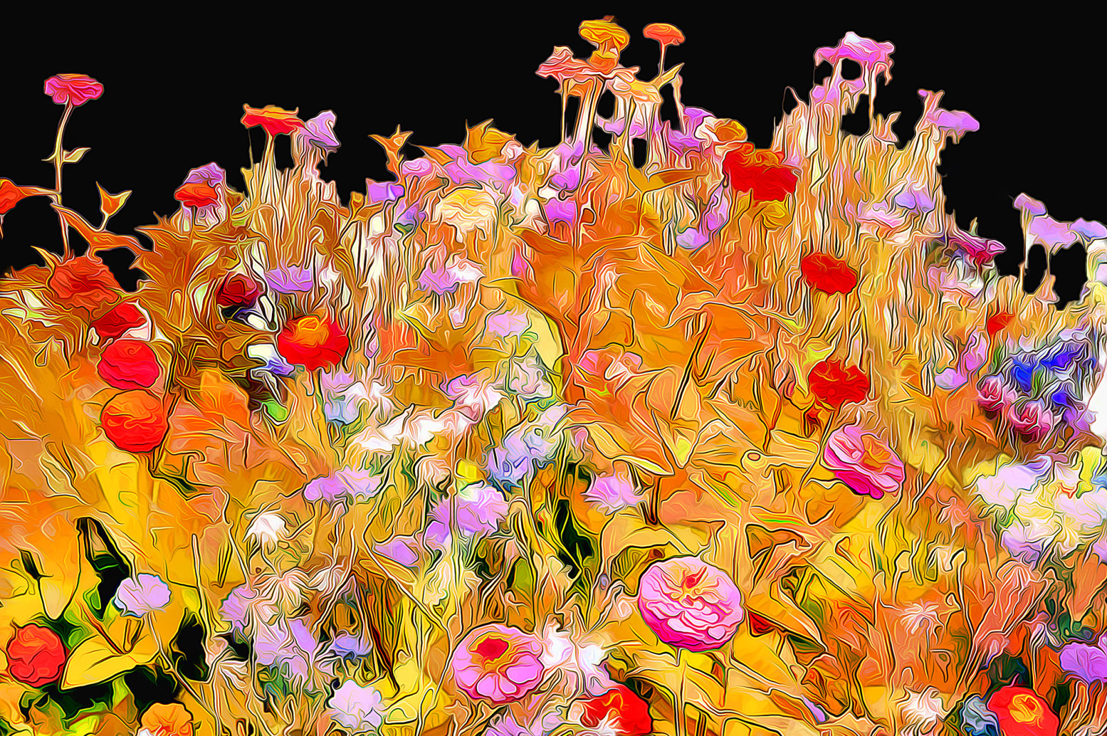 背景, 线, 花卉, 涂料, 花瓣, 花园, 花床, 渲染