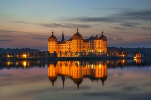 Lâu đài, nước Đức, Moritzburg, phản ánh, Sachsen, Nước